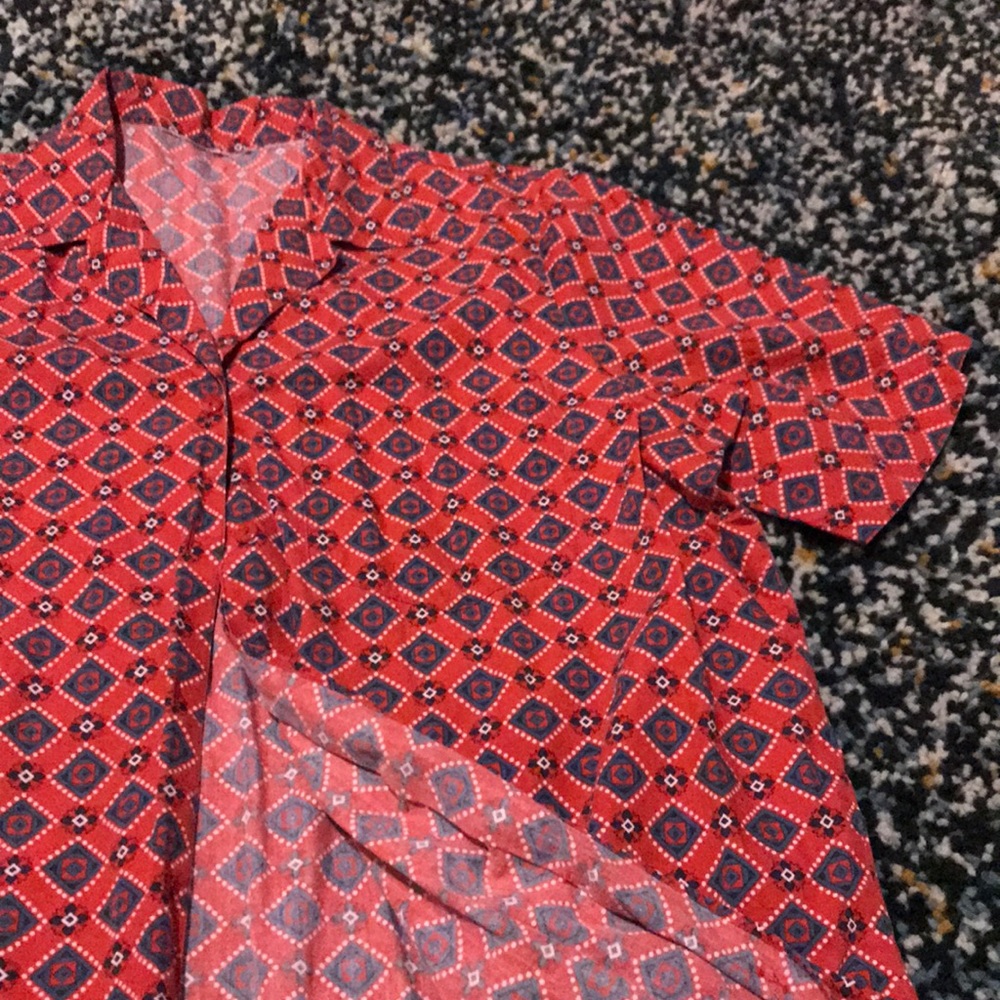 Super Cool Patterned Button Down Short Sleeve - image 4
